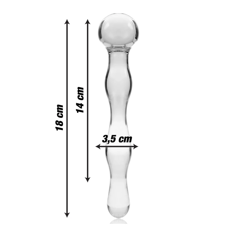 NEBULA SERIES BY IBIZA - MODELLO 13 DILDO IN VETRO BOROSILICATO 18 X 3,5 CM ROSA
